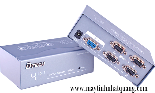 Bộ chia  VGA 1 to 4 port  DTech DT7254 băng thông 250Mhz
